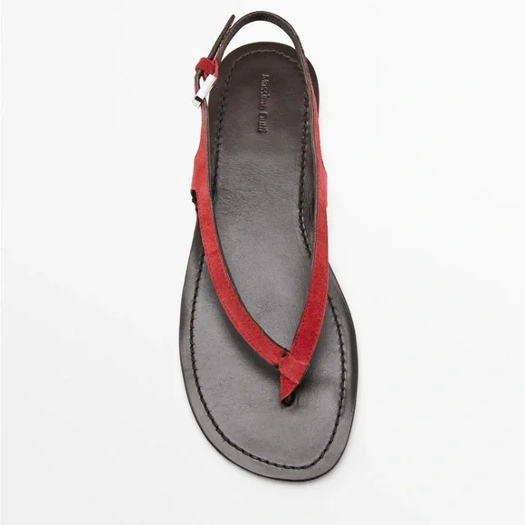 SPLIT SUEDE FLAT SANDALS - Picture 2 of 3